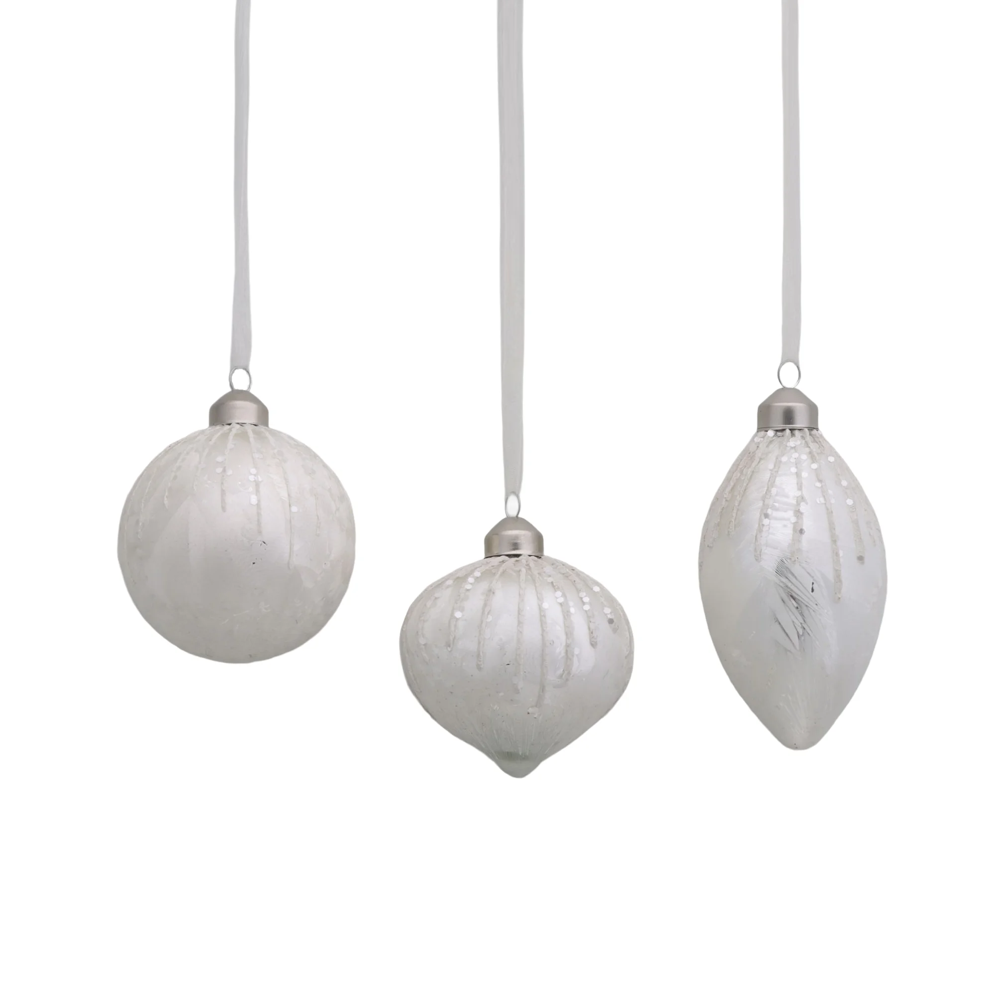 Оптовая продажа, рождественские стеклянные украшения, белый стеклянный Рождественский шар 80 мм