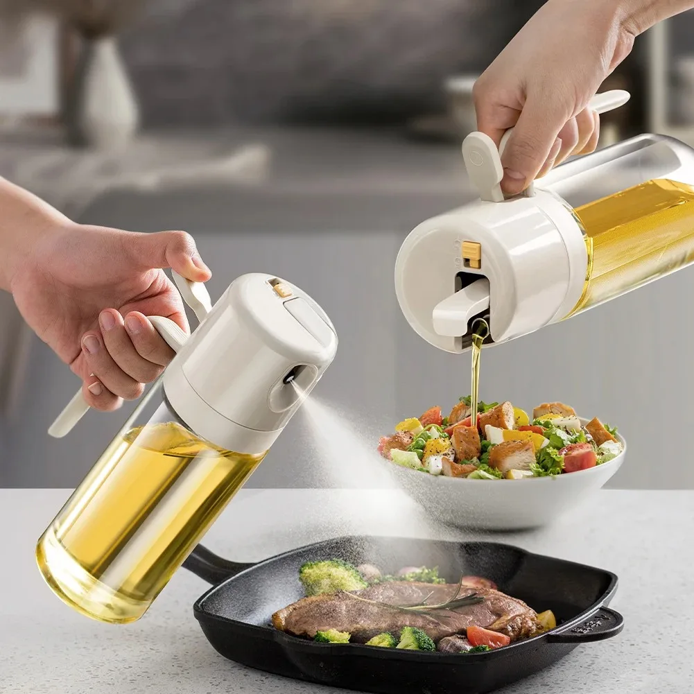 Automatic Dispenser 550ML Oil Sprayer for Cooking Kitchen Oil Dispenser 2 in 1 Olive Oil Spray Bottle