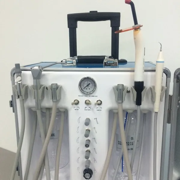 Full Set Mobile Dental Chair With Air Compressor Portable Dental Unit All In One