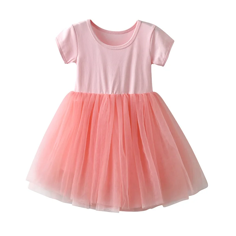 wholesale custom summer ball gown child baby girl kid clothes gauze cotton dancing children lace dress patterns