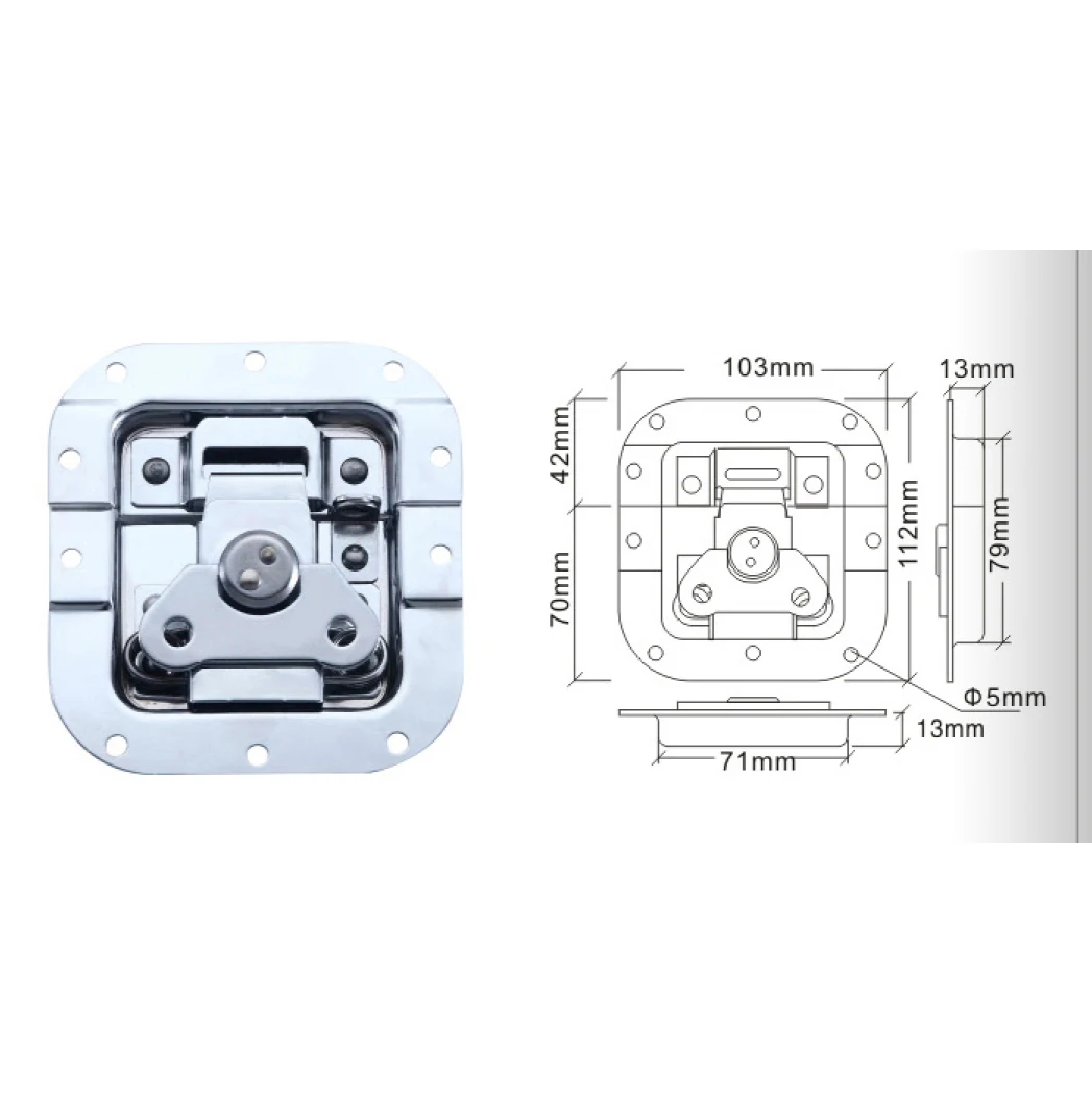 flight case hardware ;Medium Recessed butterfly latch with automatic lock