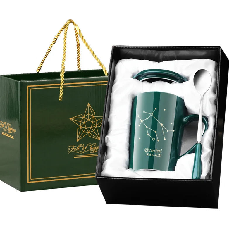 DESITA Factory 12 Constellation Elegant Gifts Office Drink Ceramic Constellation Mug With Lid