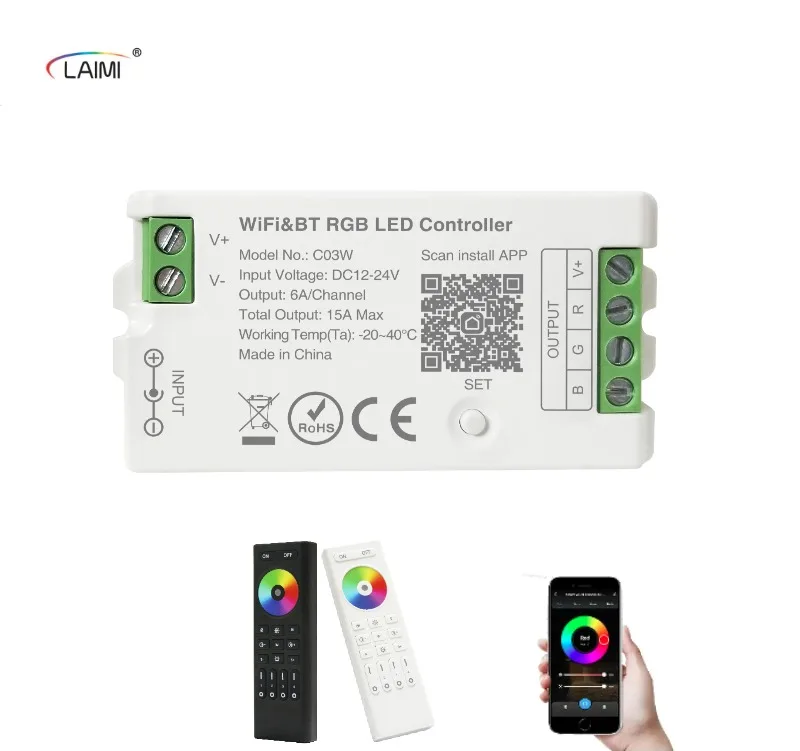 LAIMI DC12V 24V Tuya Smart Life Tuya  Led Strip RGB Controller