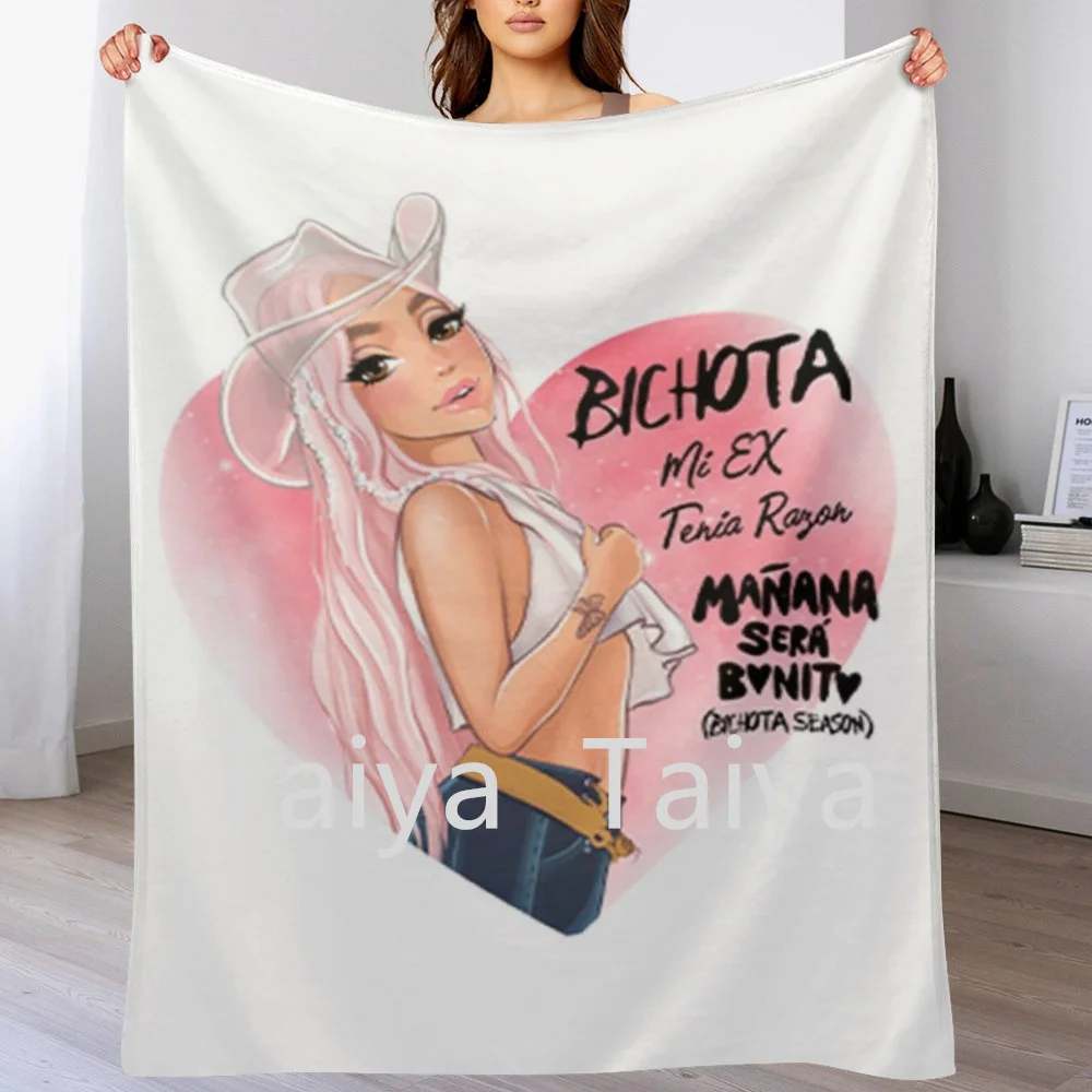 Custom Print new design Karol G thin thickened Flannel fleece travel nap throw blankets