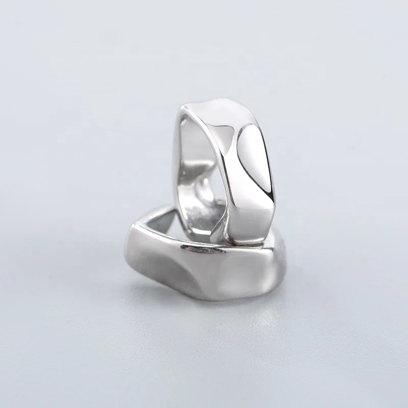 European Fashion Stainless Steel Minimalism Clip Earrings Male/Female Simple Irregular Geometric Ear Cuff