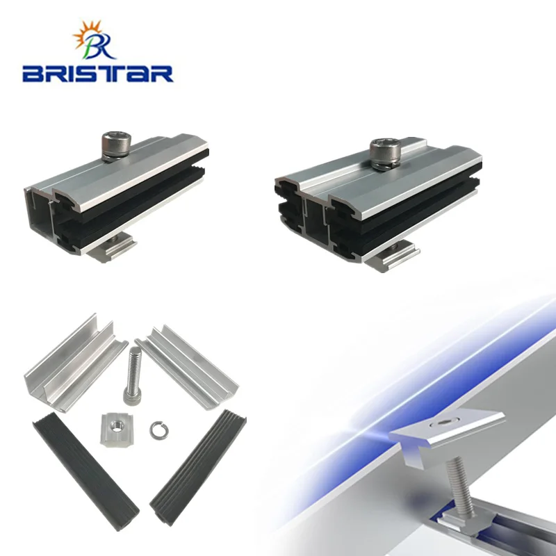 HF солнечные алюминиевые Фотоэлектрические стеллажи Регулируемые концевые зажимы