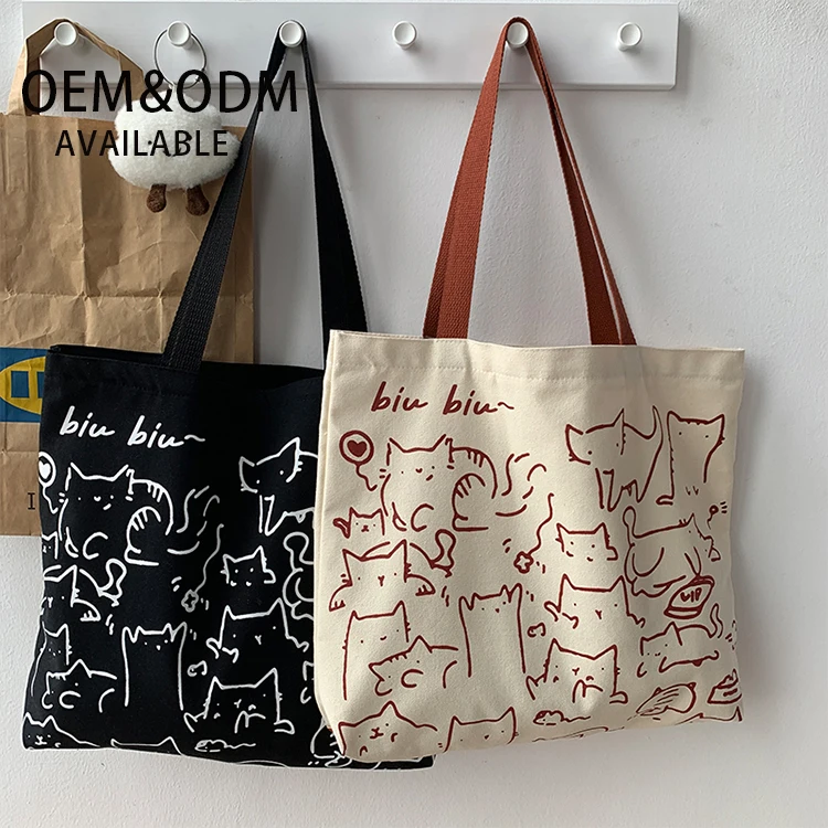 Wholesale durable high quality,grocery organic reusable korean canvas bag small cotton bag cute tote bag/