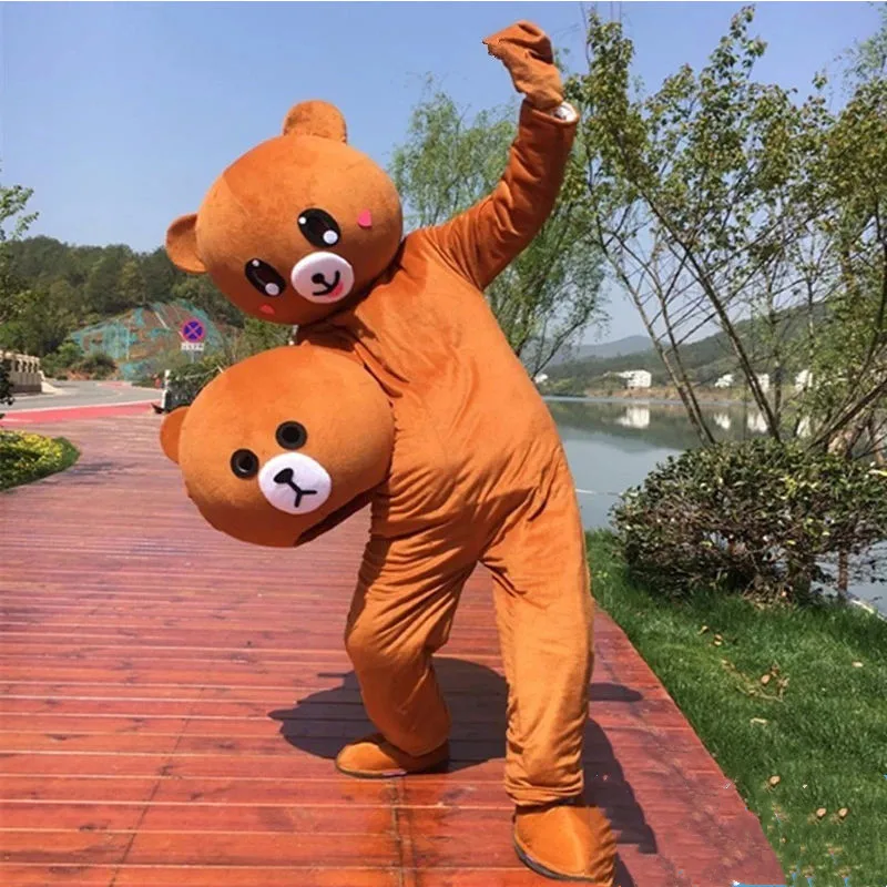 Custom Design OEM Cute Children Adult Wearable Walking Short Plush Animal Bear Cartoon Party Cosplay Mascot Costume