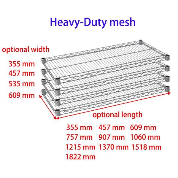 High Quality 6-Tier Industrial Storage Racking Heavy Duty Metal Wire Shelving Unit Chrome Wire Shelving