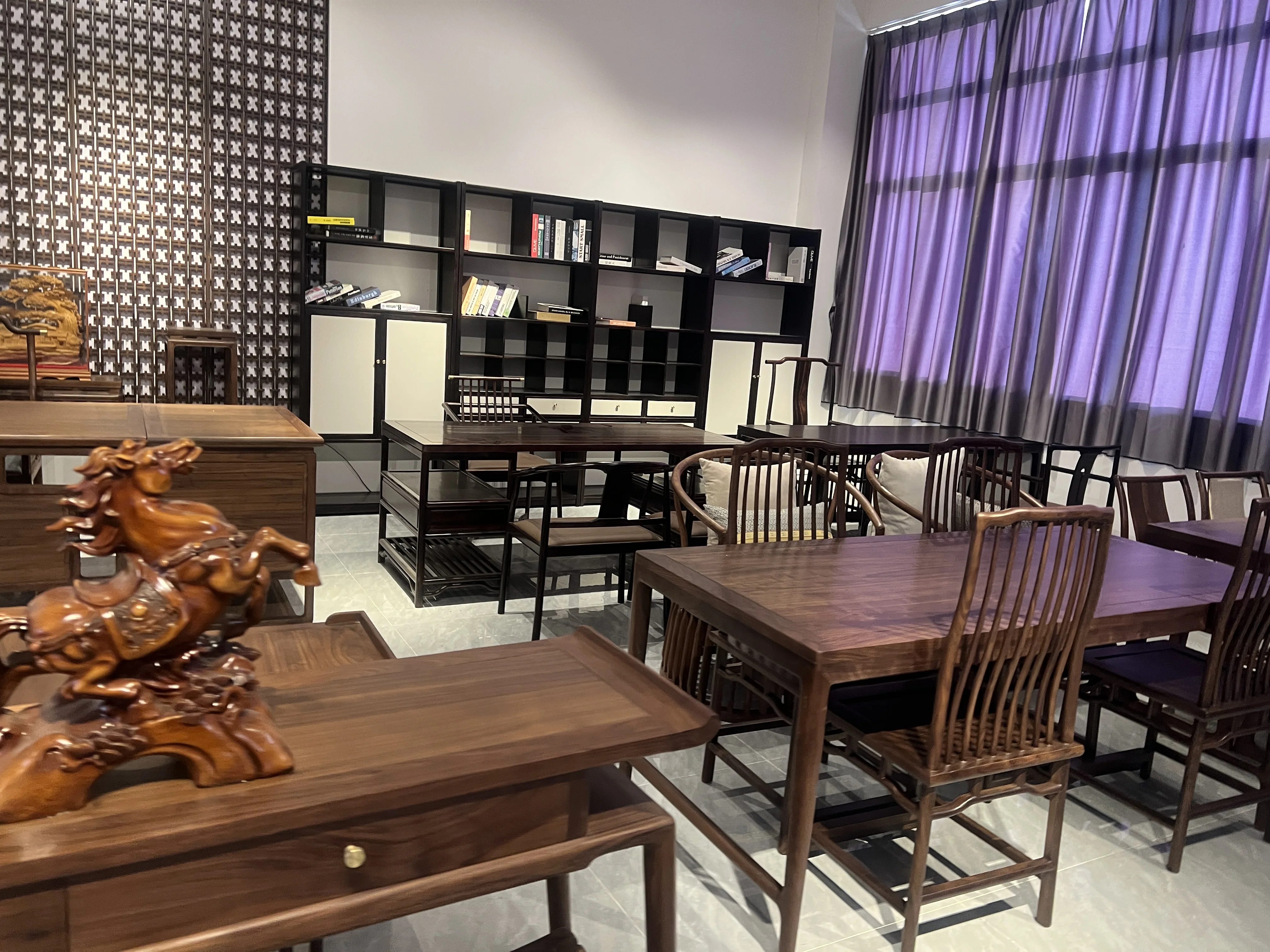 AJJ-YS253 New Chinese tea table and chair combination of solid wood furniture home office antique study tea table