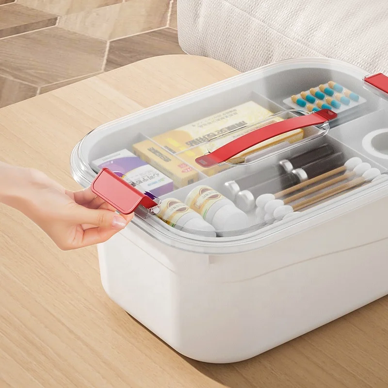 Plastic Storage Box Multi-layer Portable Foldable Storage Box Family Packed Medicine Storage Box