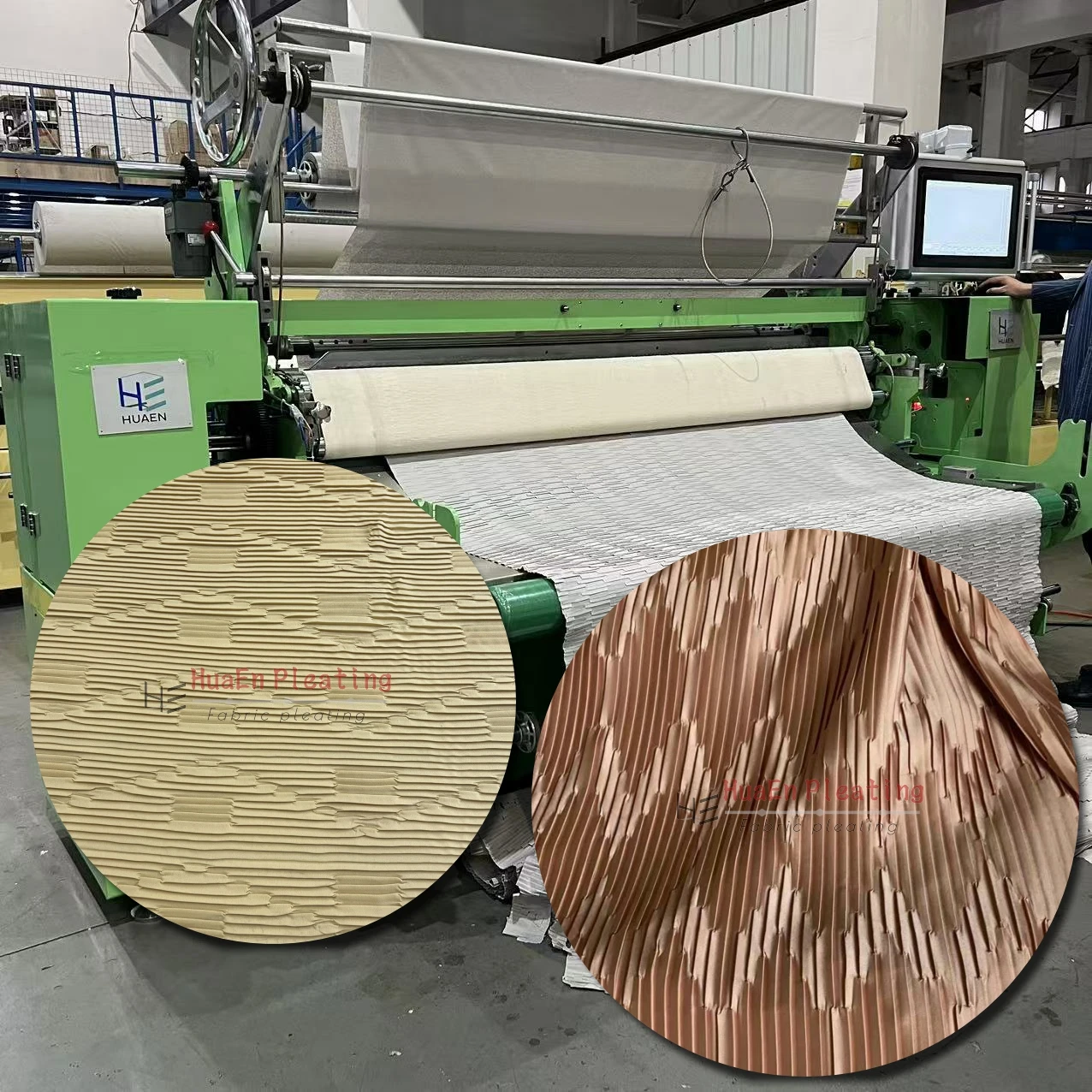 HuaEn Bamboo Zigzag Pleats HE-217-T Fabric Velvet Plisse Machine Electronic Jacquard Loom Machinery