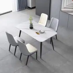 2022 hot selling four-person slate dining table rectangular home light luxury modern dining table and chairs
