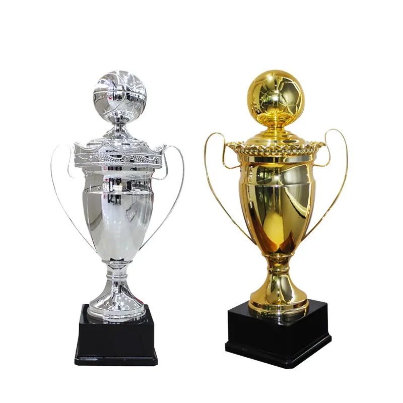 New design custom size large sports competition trophy custom logo league commemorative award football metal trophy