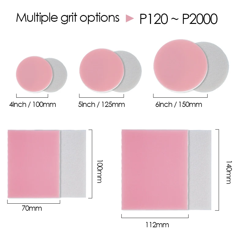 4 inch Round Autobody Sanding Block Silicon Carbide Foam Backed Sanding Block for Automotive Sheet 2000PCS