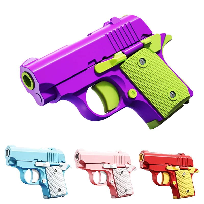 New Tiktok Hot Selling Decompression Novelty 3D Gravity Gun Stress Relief glock 19 Pistols 3D Printed Fidget gun Toys For Kids