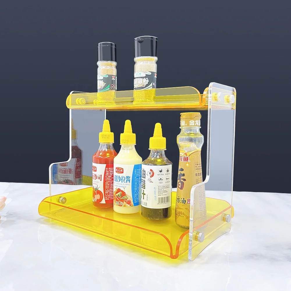 Customized OEM & ODM 2 Layers Acrylic Home Storage Shelf Makeup Cosmetic Storage Organizer Acrylic Organizer