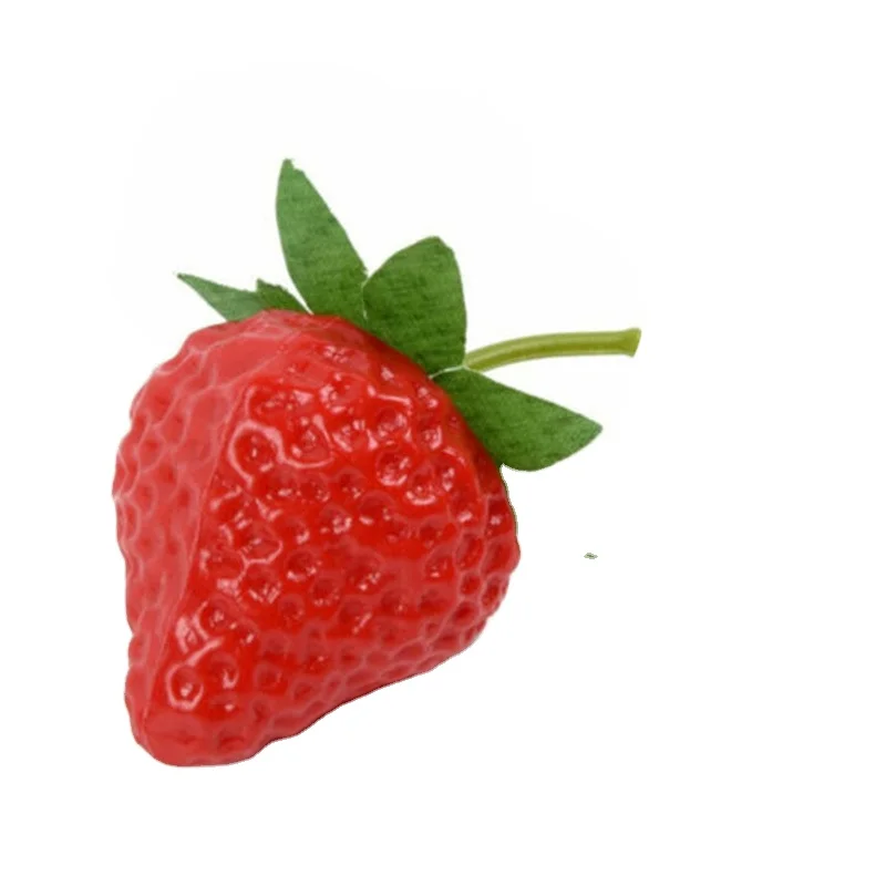 Factory wholesale plastic mini PVC decoration shooting props strawberry easy model simulation fruit