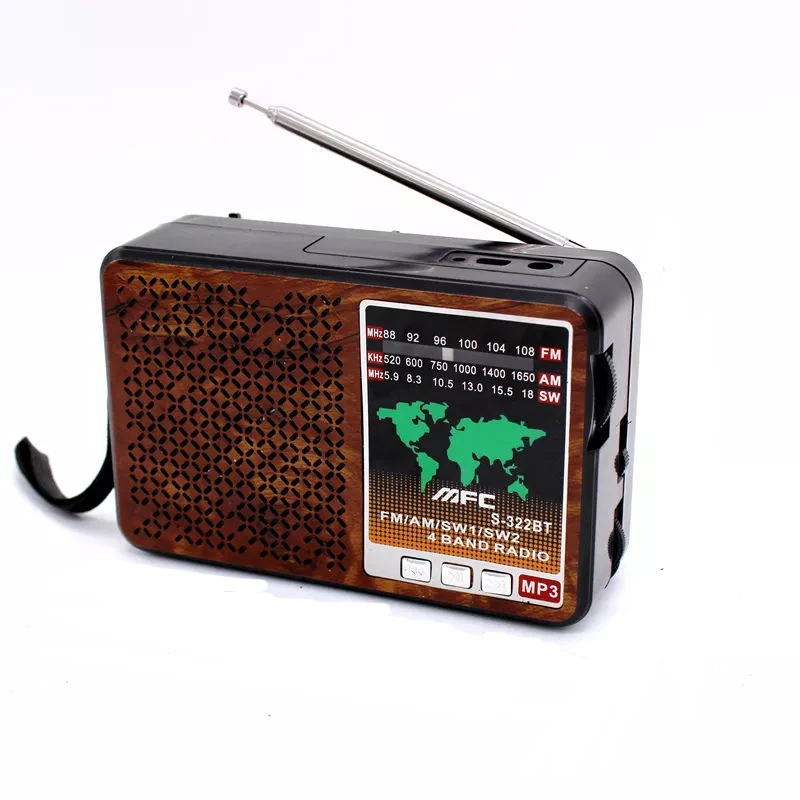 Vofull Hot Selling Rechargeable Radio Vintage TF Card Portable Radio AM/FM 3 Band Internet Radio