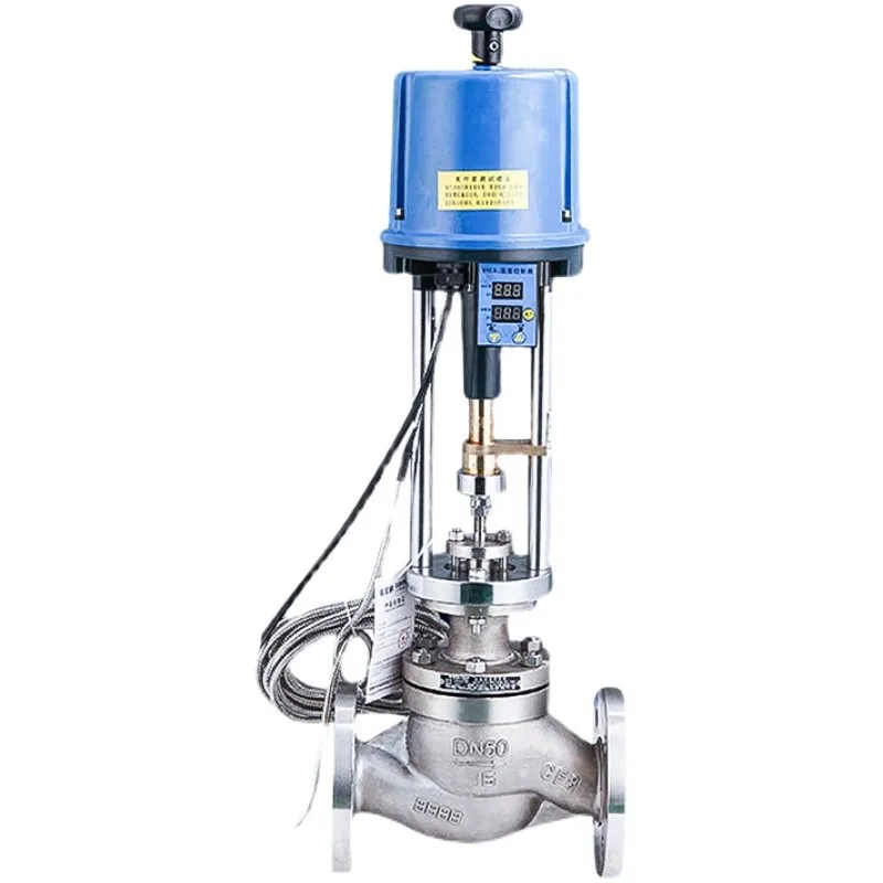 Electric control valve steam temperature control flange self actuated intelligence sensor sleeve stainless steel control valve