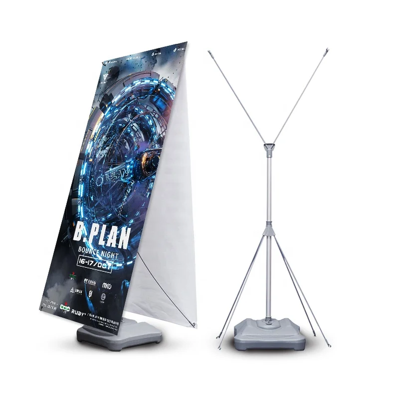 aluminium ammercian x standee banner film water tank display stand flex 80*180 boyutu
