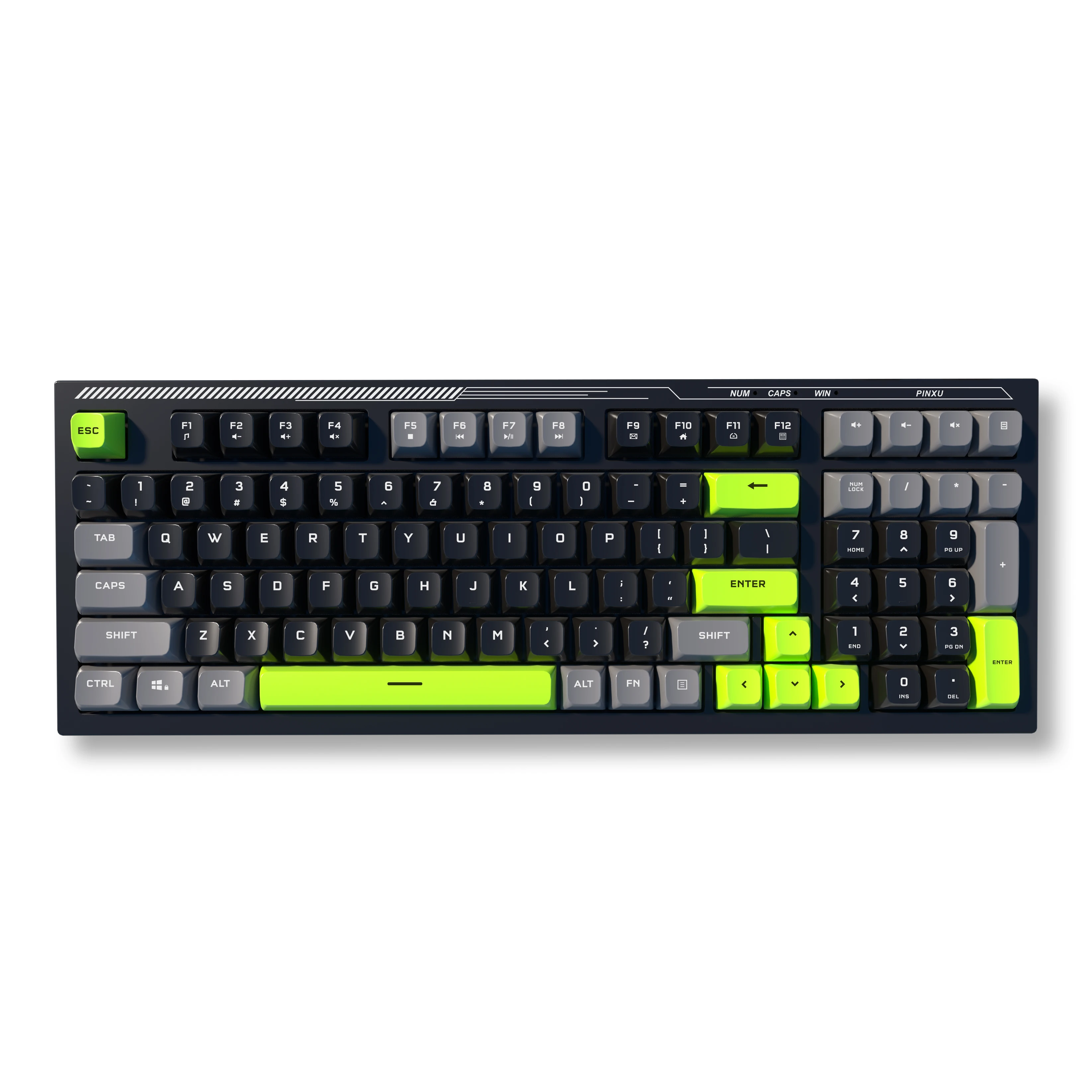 OEM 98 Key RGB Light Control Knob Aula Computer Clavier Teclado Gamer Mechanical felling Keyboard Gaming Silent keyboard