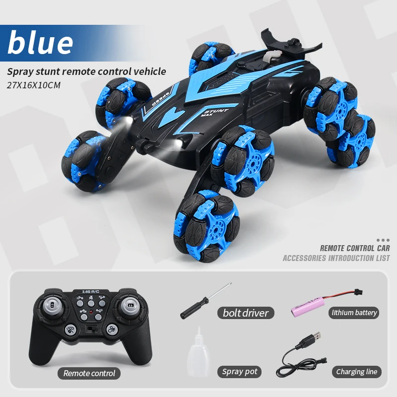 Omnidirectional rotation spray fog vapor drift car,New eight-wheel deformation stunt car Remote control toy car