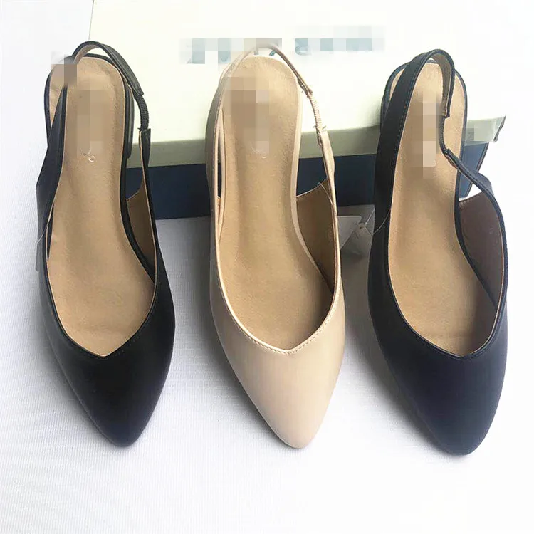 Hot sale lady fancy pointed toe slingback flats women comfortable dress pump shoes
