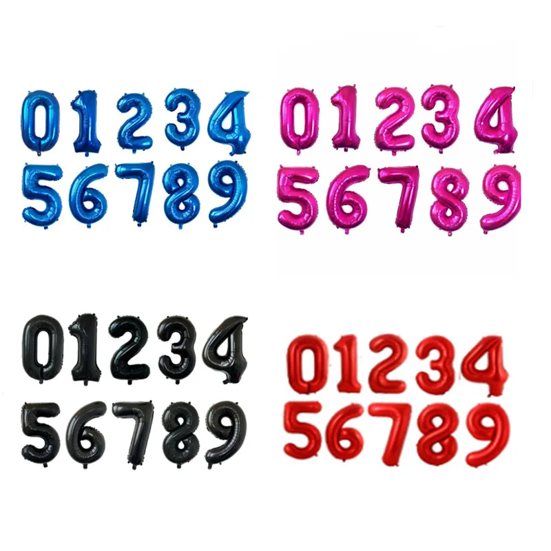 Factory wholesale cheap 32 inch pulgadas de numeros globos birthday party decoration foil number balloons