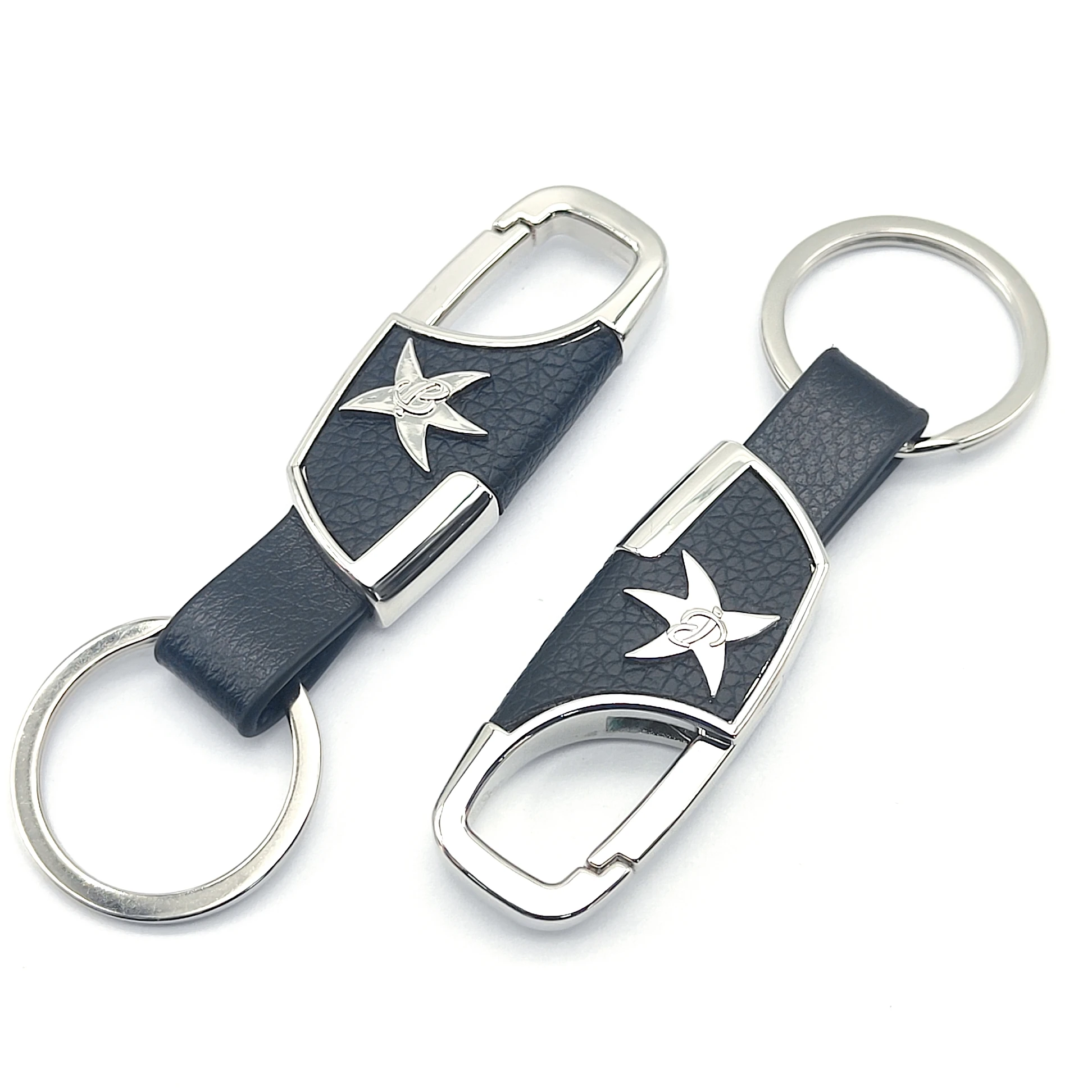 Promotional Gift Custom Embossed Logo Laser Engraving Car Pu Leather keychain leather measuring tape