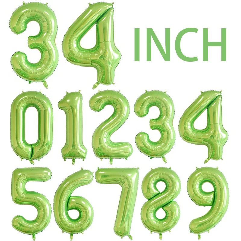Happy Birthday Balloon Aluminium Set Custom 16 32 40 Inch 0-9 Number Shape Party Decorations Foil Balloons Globo