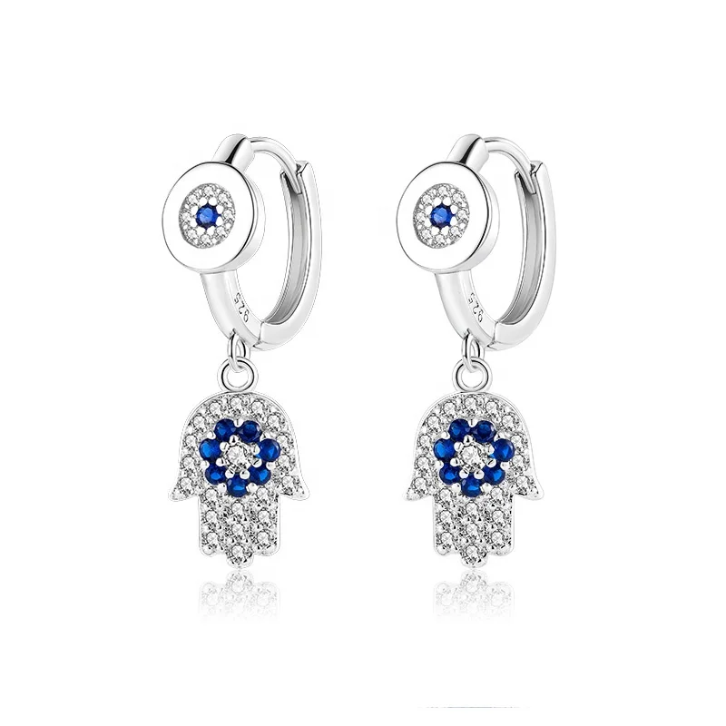 fashion 925 sterling silver hoop mini mother heart charm huggie earring