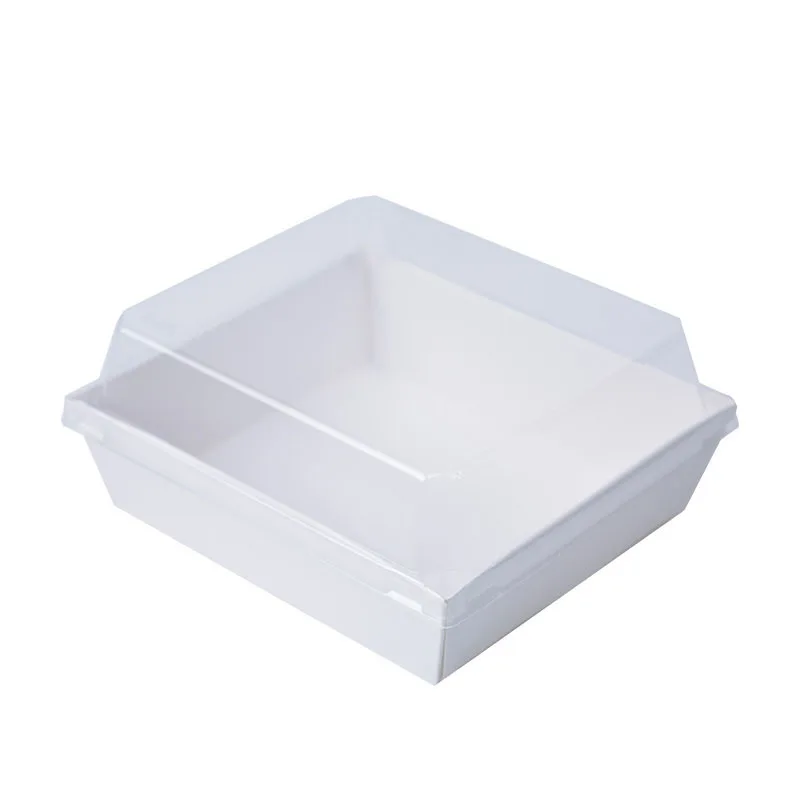 wholesale kraft paper sandwich box package wedding cake box with Transparent lid