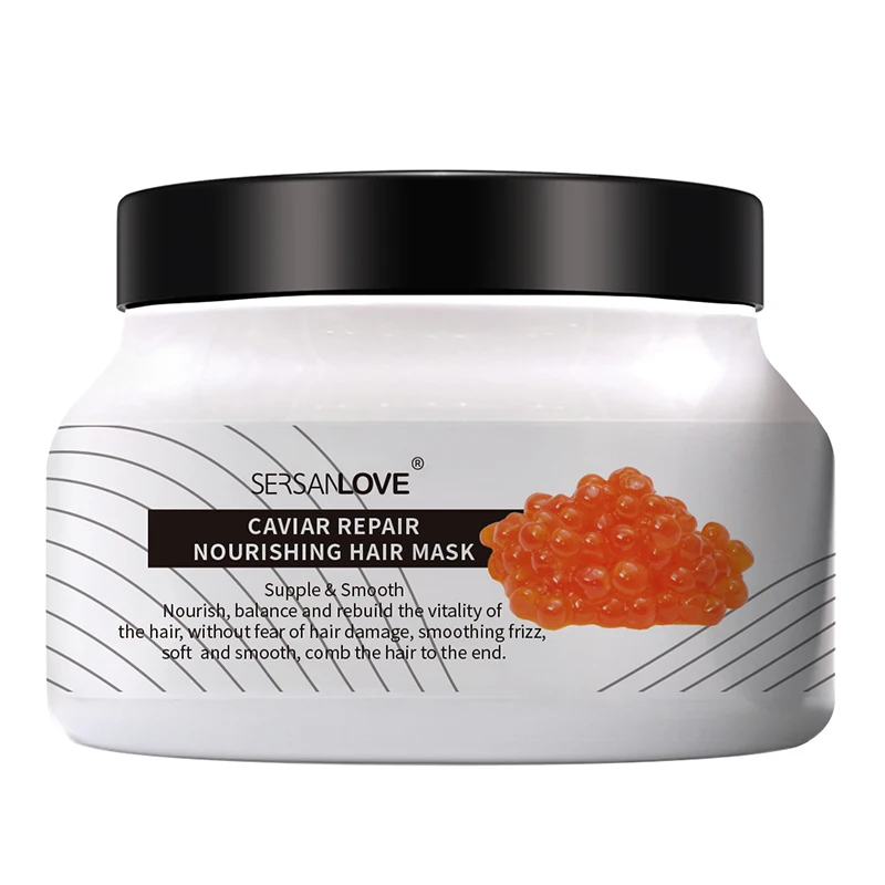SERSANLOVE Caviar Supple Smooth Hair Repair Cream Keratin Repair Damage Dry Frizz Restore Soft Smooth Hair Cream Mask 250g