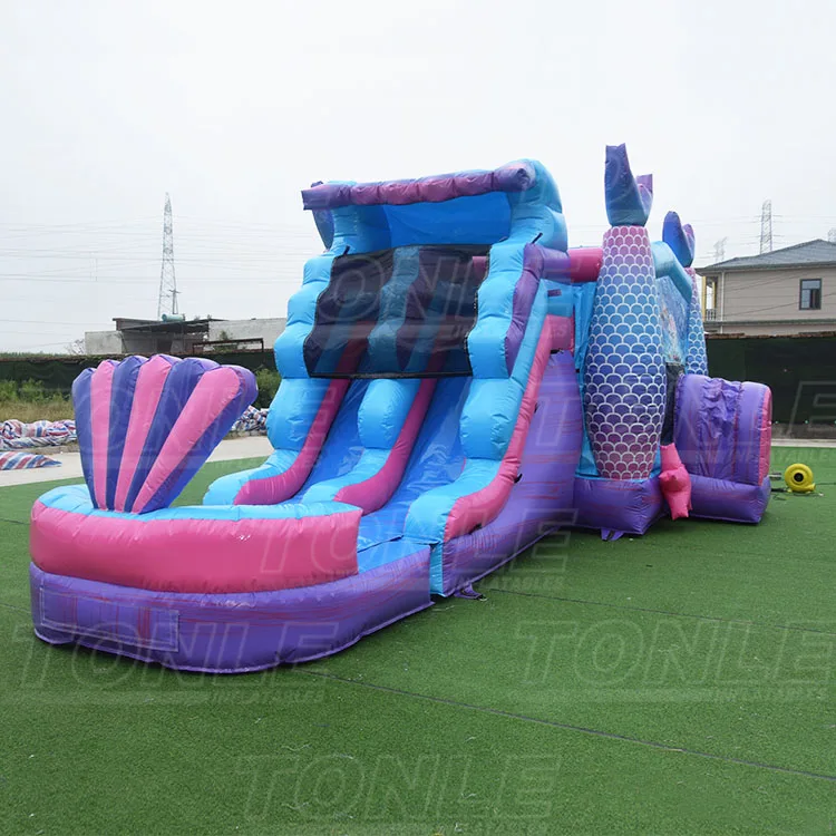 custom inflatable theme  bouncer jumper castle bounce hosue moonwalk with water slide for sale