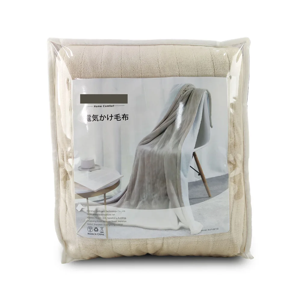 100V 160X130cm 2 Hours Auto Shut-Off 3 Setting Heat Controller Cozy Soft Flannel electric wrap around blanket for Winter