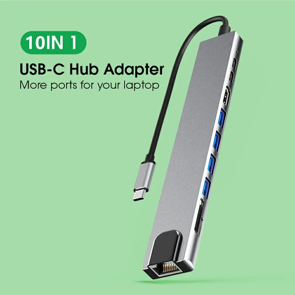 Многофункциональный 5 6 7 8 9 10 11 12 в 1 Usb Type C для HDTV 4K RJ45 SD/TF кардридер адаптер Macbook концентратор