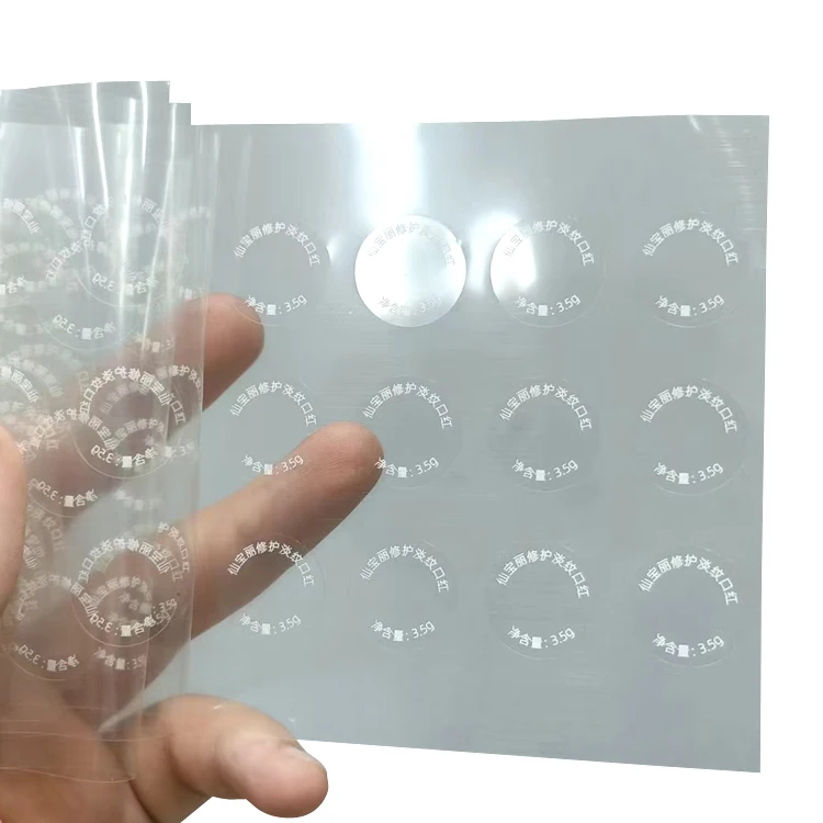 UV printing packaging sticker transparent vinyl dot circular label waterproof circular transparent sealing sticker