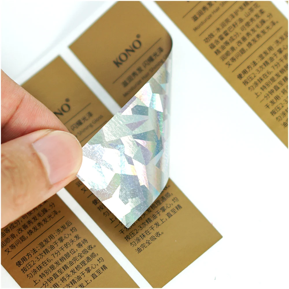 Custom Self Adhesive Silver Bopp Roll Sticker Shiny Soft Touch Printing Bottle Label For Hair Oil Product