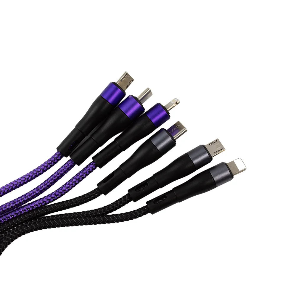 Высокое качество TPE USB кабель быстрой зарядки Type C 3 в 1 зарядного устройства для мобильного телефона
