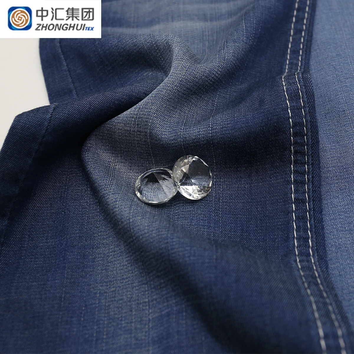 Factory Hot Sale Tencel Polyester Viscose Blend Twill Denim Fabric for  Summer Jean Pants