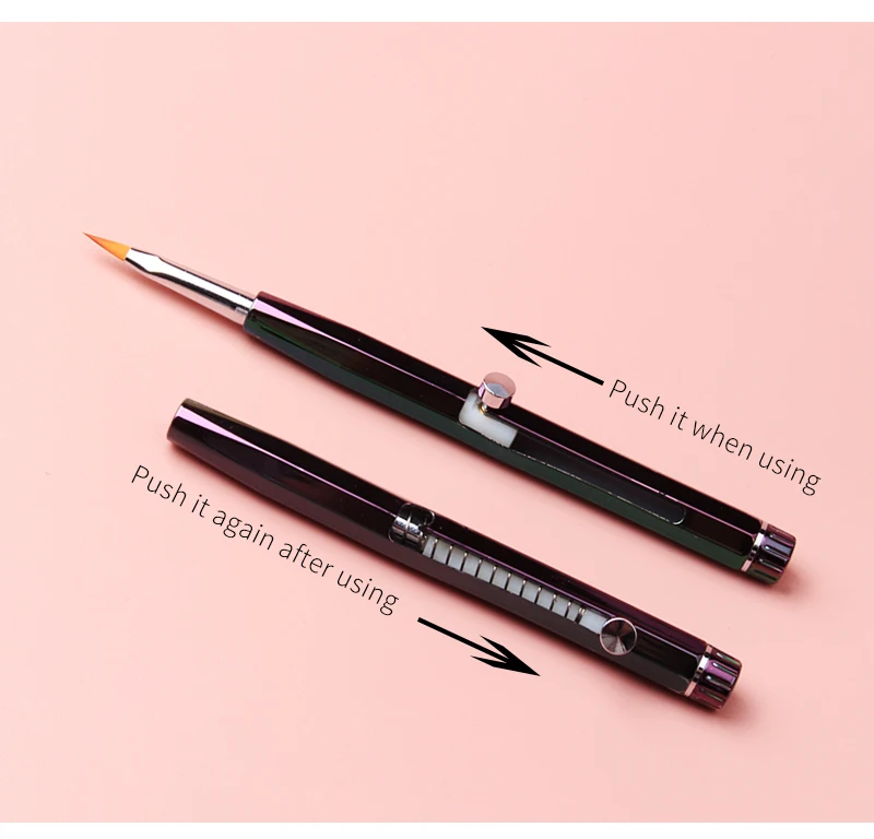 Hot Selling Custom Nail Brush Multifunctional Retractable Nylon Synthetic Hair High Quality Acrylic Nail Brushes