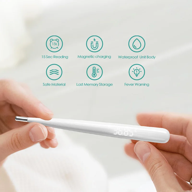 Waterproof High Accuracy Medical Basal Digital Thermometer for Under Arm for Ovulation LED Digital Underarm Oral Thermometer