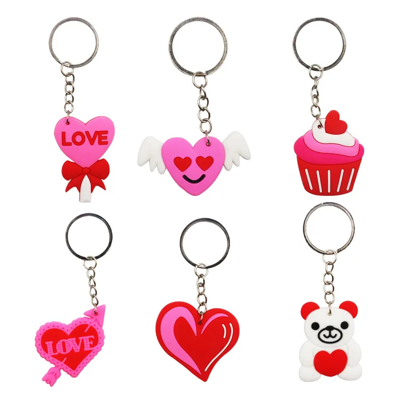 valentines day party Heart Keychains Key Rings for Kids Classroom Exchange School Prize Valentine Party Favor