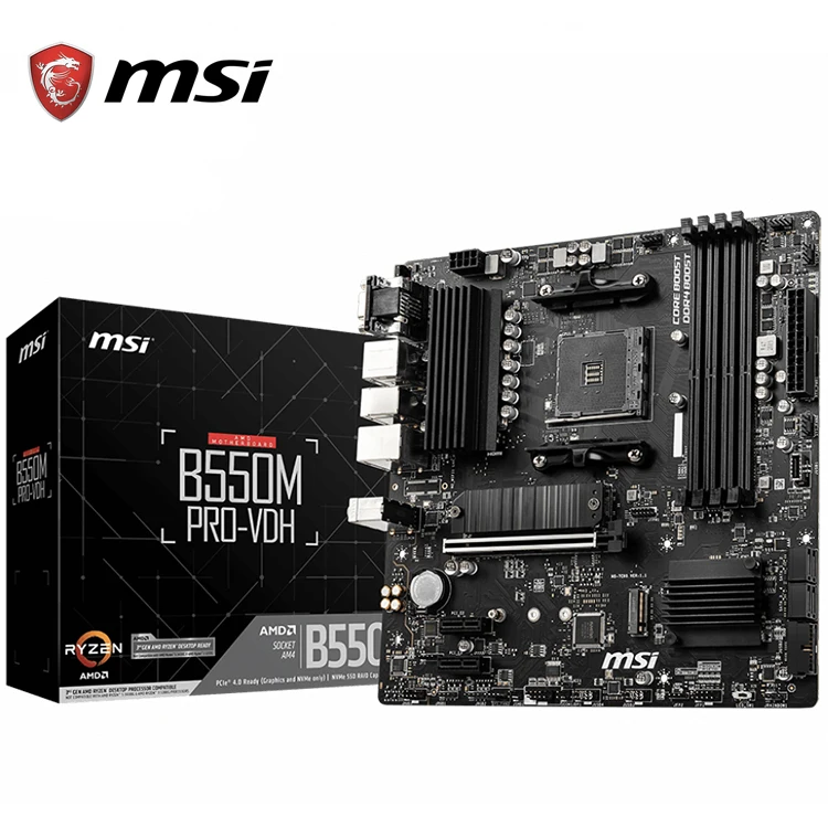MSI B550M PRO-VDH Gaming Motherboard With 128GB DDR4 Memory Support Ryzen 5600G 5600X 5500 4500 4600G 5700X AMD Processors