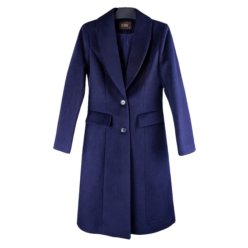 2023 Wholesale Custom Slim Blazer Clothing Design Long Wool Coat Women Winter Customizable Fashion Dress