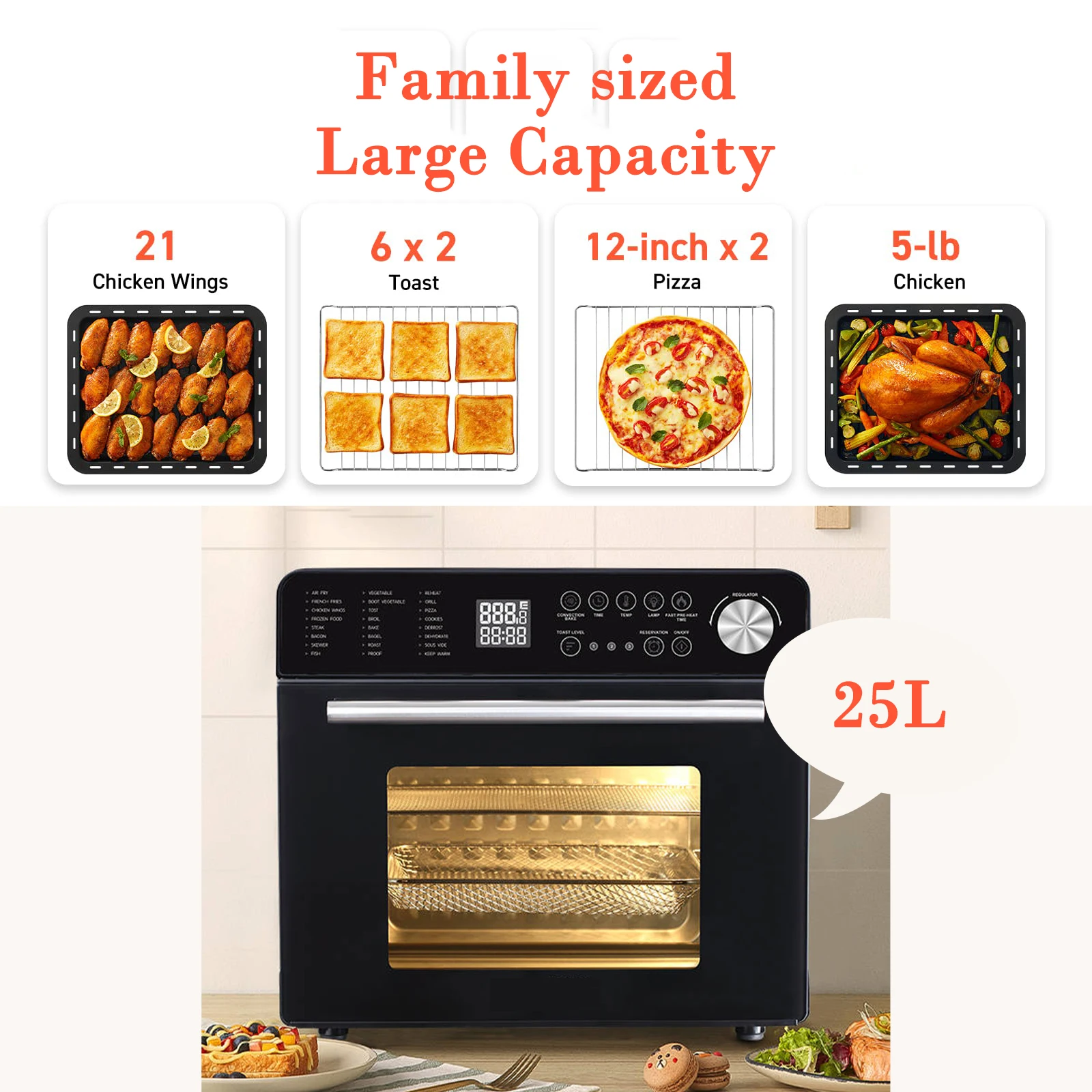 Free Standing Commercial Electric Baking Oven Air OEM Cheap Wholesale Air Fryer Oven for Bread and Cake Baking Air Fryer Oven