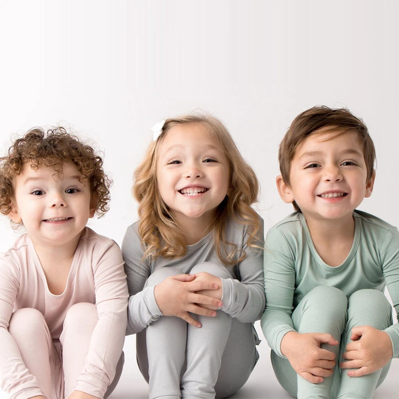 bulk wholesale kids boys girl pajamas set custom bamboo baby clothing sets manufacturer sustainable eco friendly clothes set