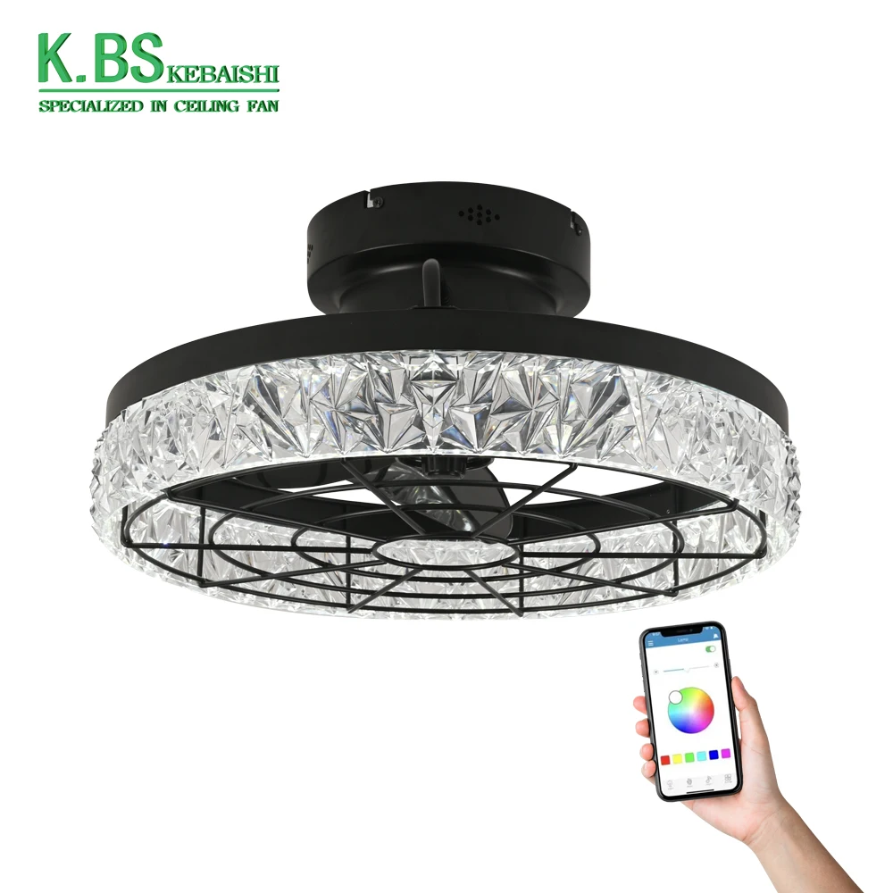 Modern Design Decorative Indoor Rgb Ceiling Lights 20 Inch Silent Ventilation Ceiling Fan With Light