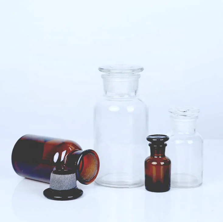 Multi Specification Narrow Mouth Glass Reagent Bottles 30ml 60ml 125ml 250ml 500ml 1000ml Amber Reagent Bottle
